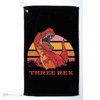 Three Rex Dinosaur Birthday Golf Towel thumb 0