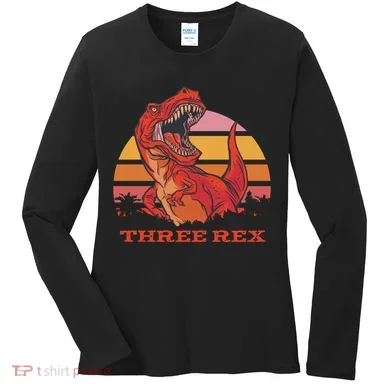 Three Rex Dinosaur Birthday Women's Long Sleeve Shirt