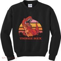 Three Rex Dinosaur Birthday Kids Sweatshirt thumb 0