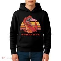 Three Rex Dinosaur Birthday Kids Hoodie thumb 4
