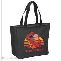 Three Rex Dinosaur Birthday Tote Bag thumb 2