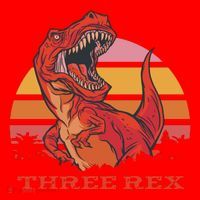 Three Rex Dinosaur Birthday Santa Hat thumb 1