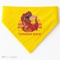 Three Rex Dinosaur Birthday USA-Made Doggie Bandana thumb 0