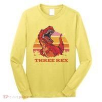Three Rex Dinosaur Birthday Long Sleeve Shirt thumb 0