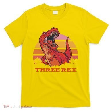 Three Rex Dinosaur Birthday T-Shirt