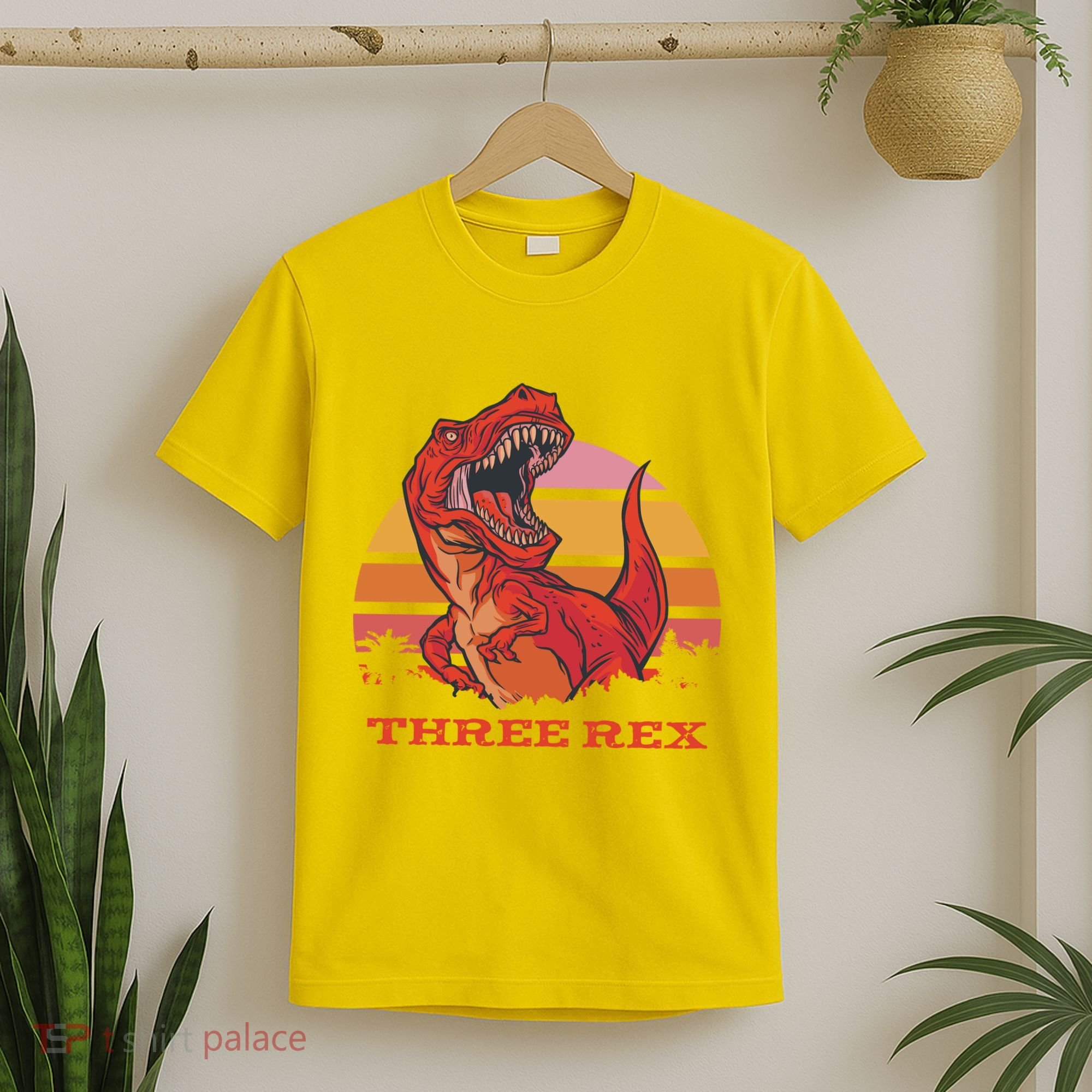Three Rex Dinosaur Birthday T-Shirt