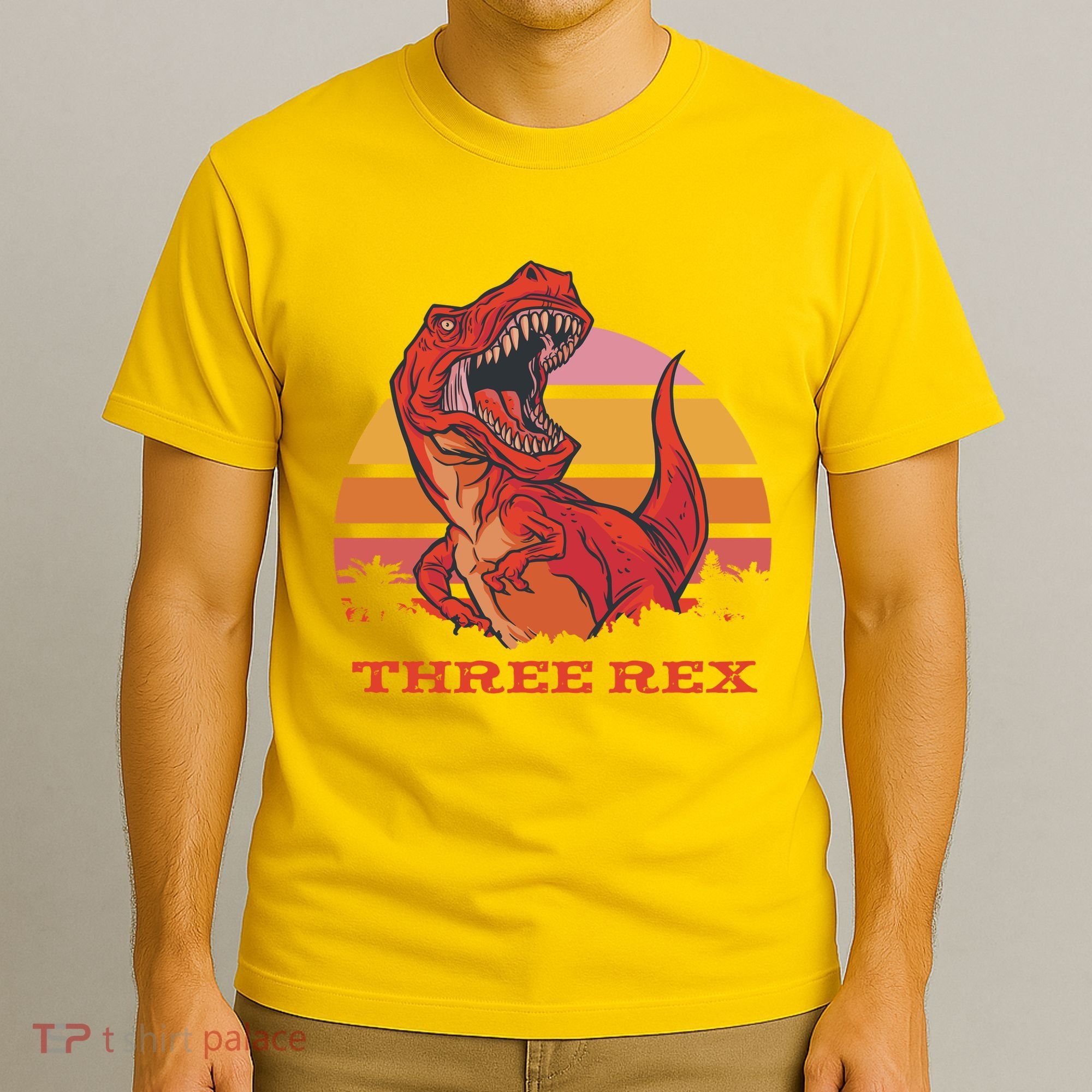 Three Rex Dinosaur Birthday T-Shirt