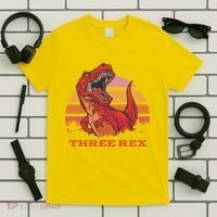 Three Rex Dinosaur Birthday T-Shirt thumb 5