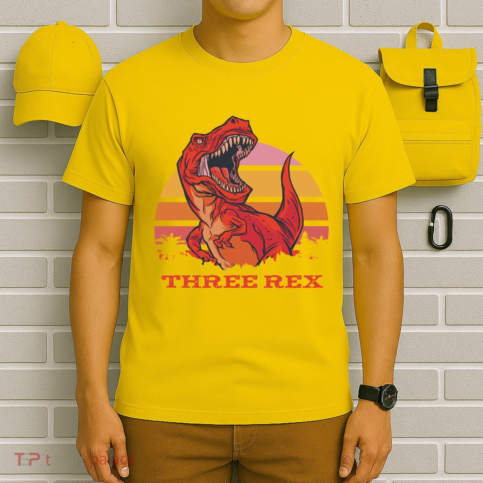 Three Rex Dinosaur Birthday T-Shirt