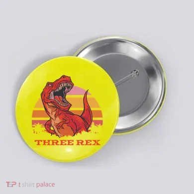 Three Rex Dinosaur Birthday Button