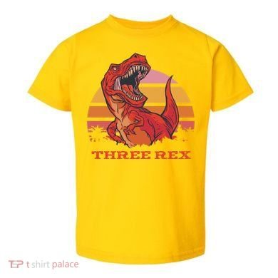 Three Rex Dinosaur Birthday Toddler T-Shirt