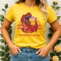 Three Rex Dinosaur Birthday Women's T-Shirt thumb 2