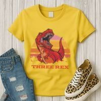 Three Rex Dinosaur Birthday Women's T-Shirt thumb 3