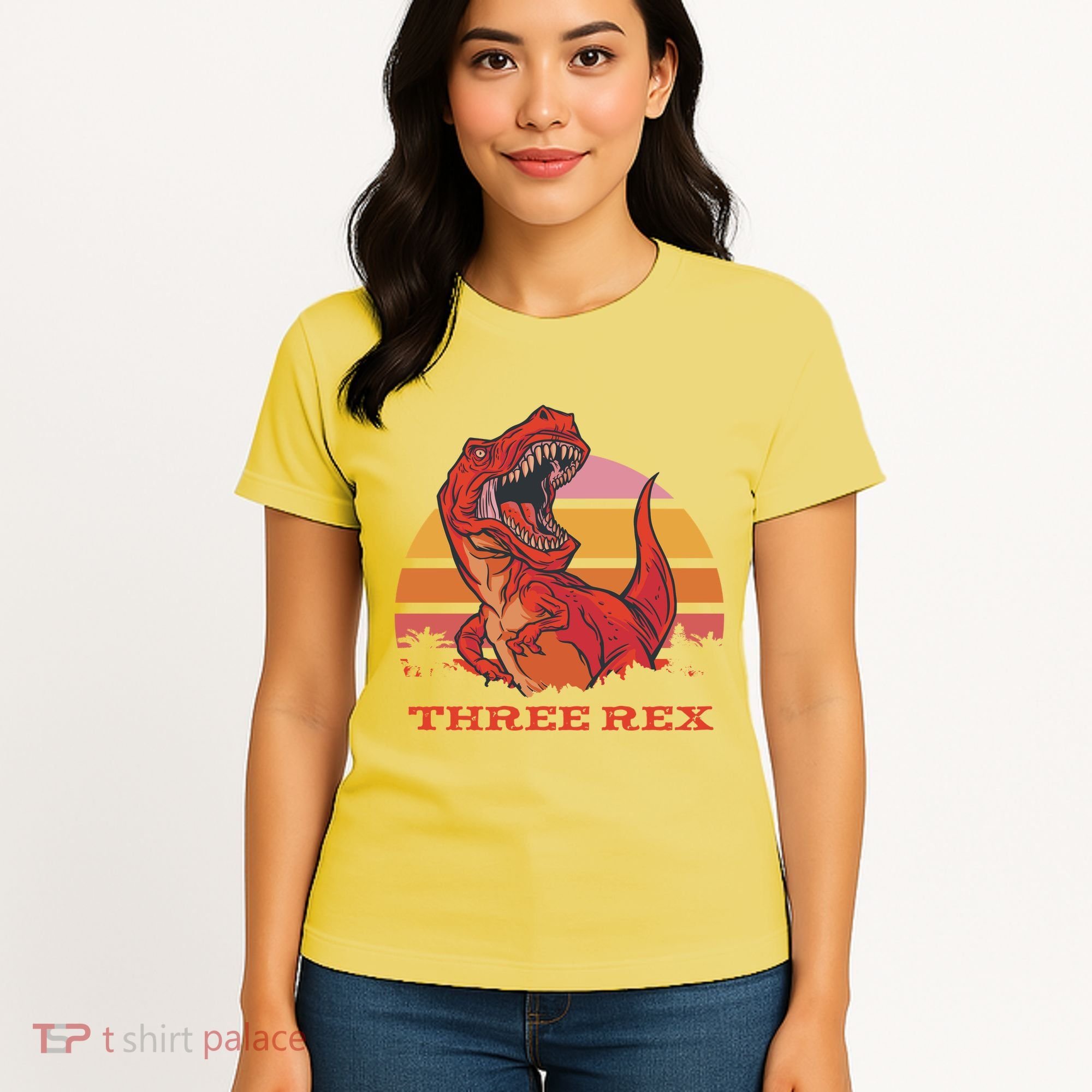 Three Rex Dinosaur Birthday Women's T-Shirt