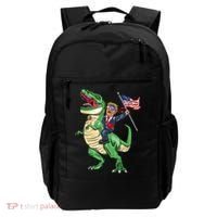 T Rex Dinosaur With Trump Gift American Flag For Patriot Gift Backpack thumb 0