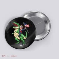 T Rex Dinosaur With Trump Gift American Flag For Patriot Gift Button thumb 0