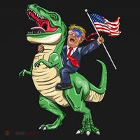 T Rex Dinosaur With Trump Gift American Flag For Patriot Gift Bucket Hat thumb 4