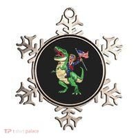 T Rex Dinosaur With Trump Gift American Flag For Patriot Gift Ornament thumb 0