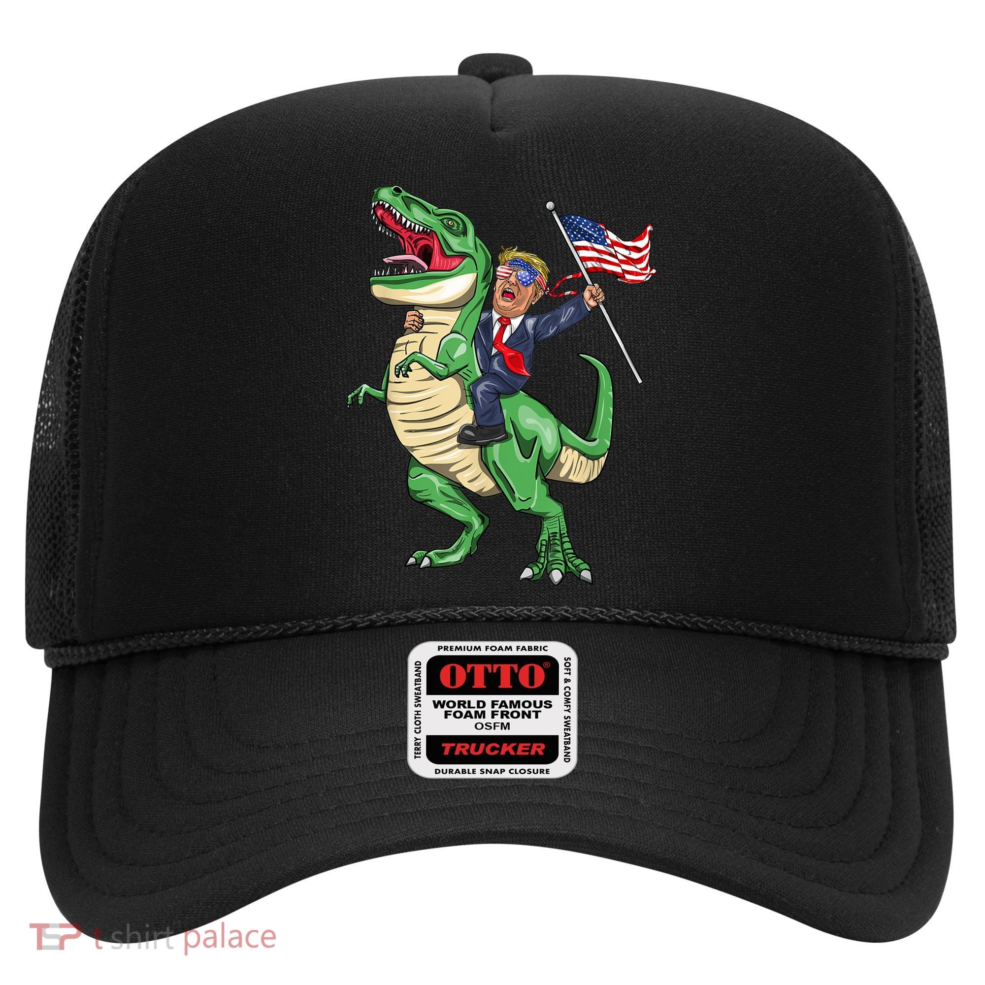 T Rex Dinosaur With Trump Gift American Flag For Patriot Gift Hat