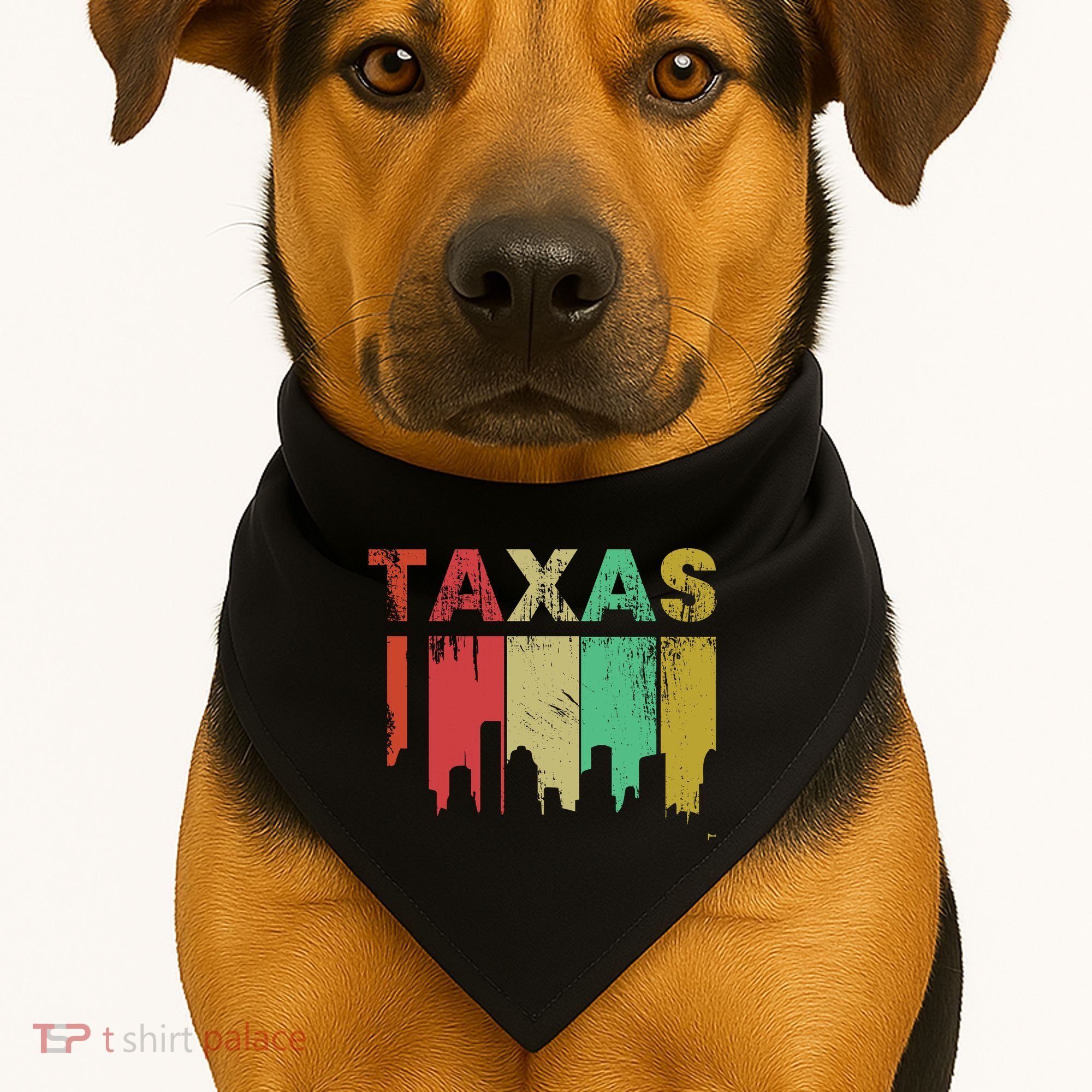 Texas Retro Drip Logo USA-Made Doggie Bandana