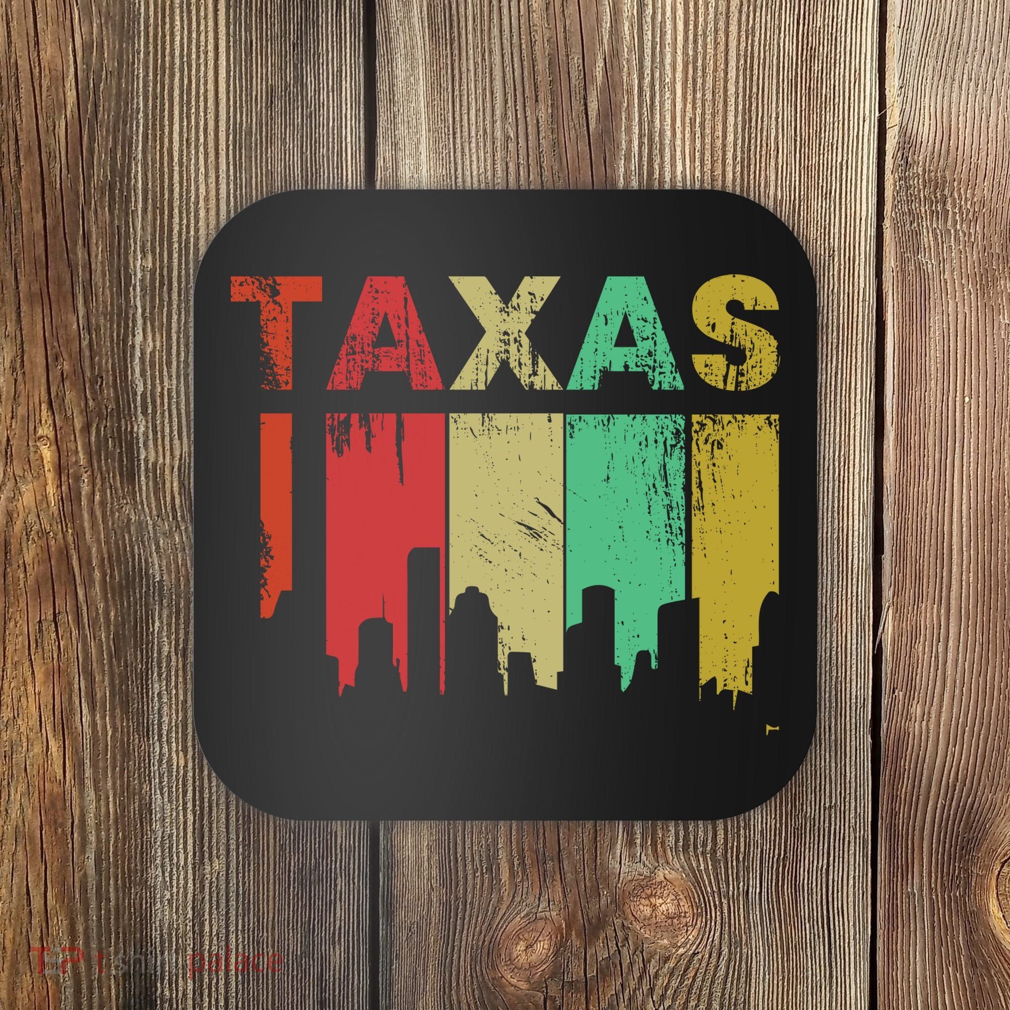 Texas Retro Drip Logo Coaster