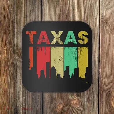 Texas Retro Drip Logo Coaster