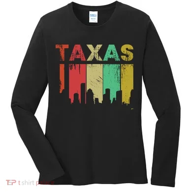 Texas Retro Drip Logo Women's Long Sleeve Shirt