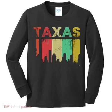 Texas Retro Drip Logo Kids Long Sleeve Shirt