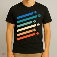 Tabletop RPG Dungeon Dice Retro Vintage D Dice T-Shirt thumb 3
