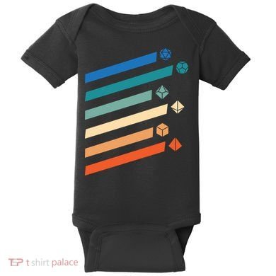 Tabletop RPG Dungeon Dice Retro Vintage D Dice Baby Bodysuit