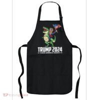 Trump Riding Dinosaur Save America Again Apron thumb 0