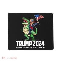 Trump Riding Dinosaur Save America Again Mousepad thumb 0