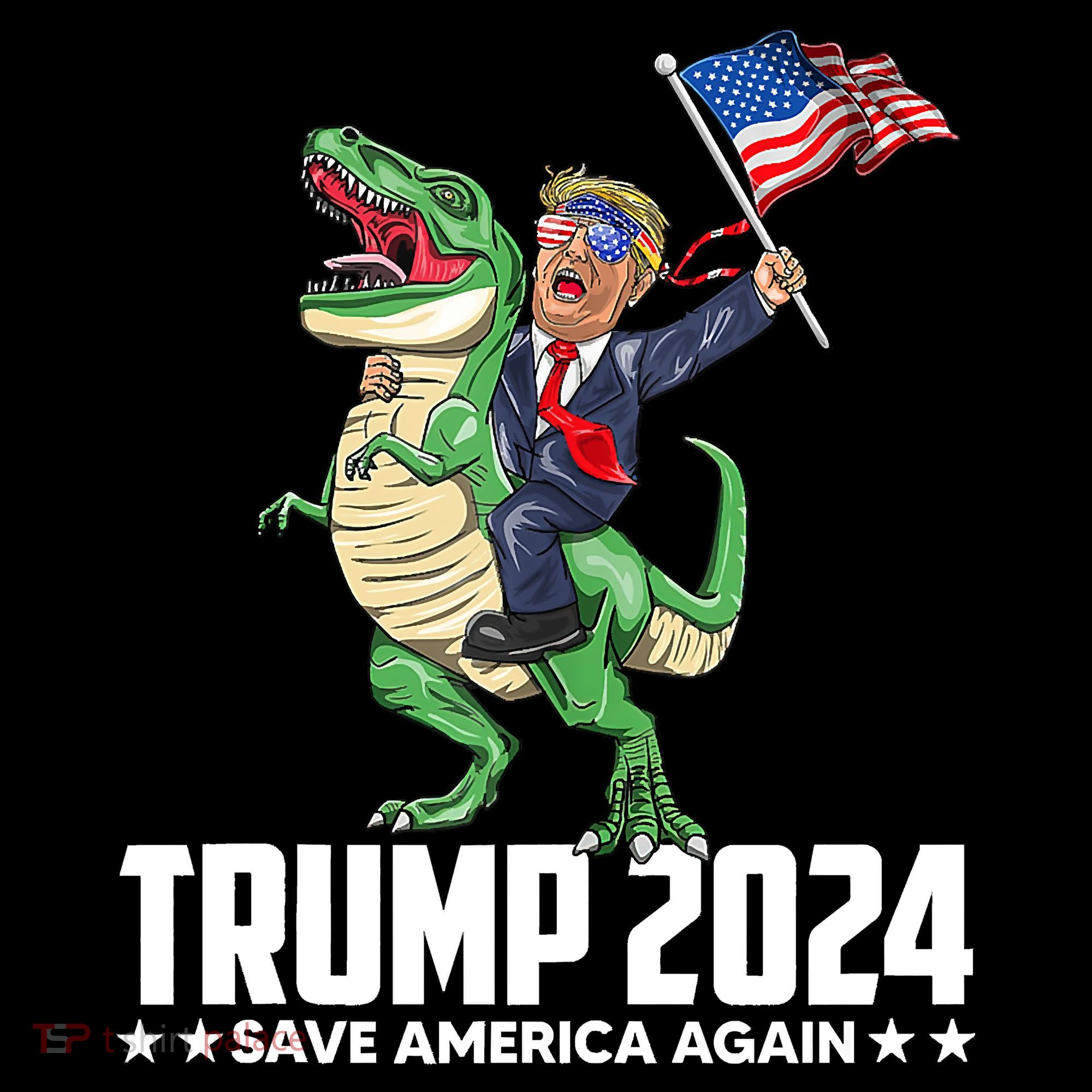 Trump Riding Dinosaur Save America Again Mousepad