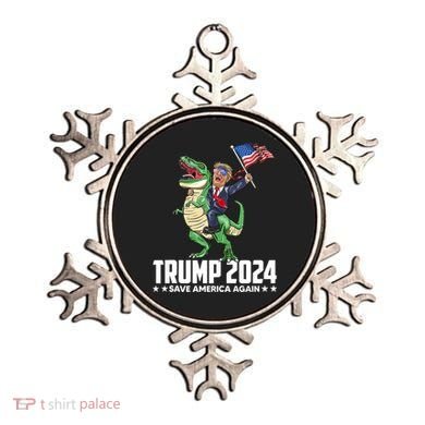 Trump Riding Dinosaur Save America Again Ornament