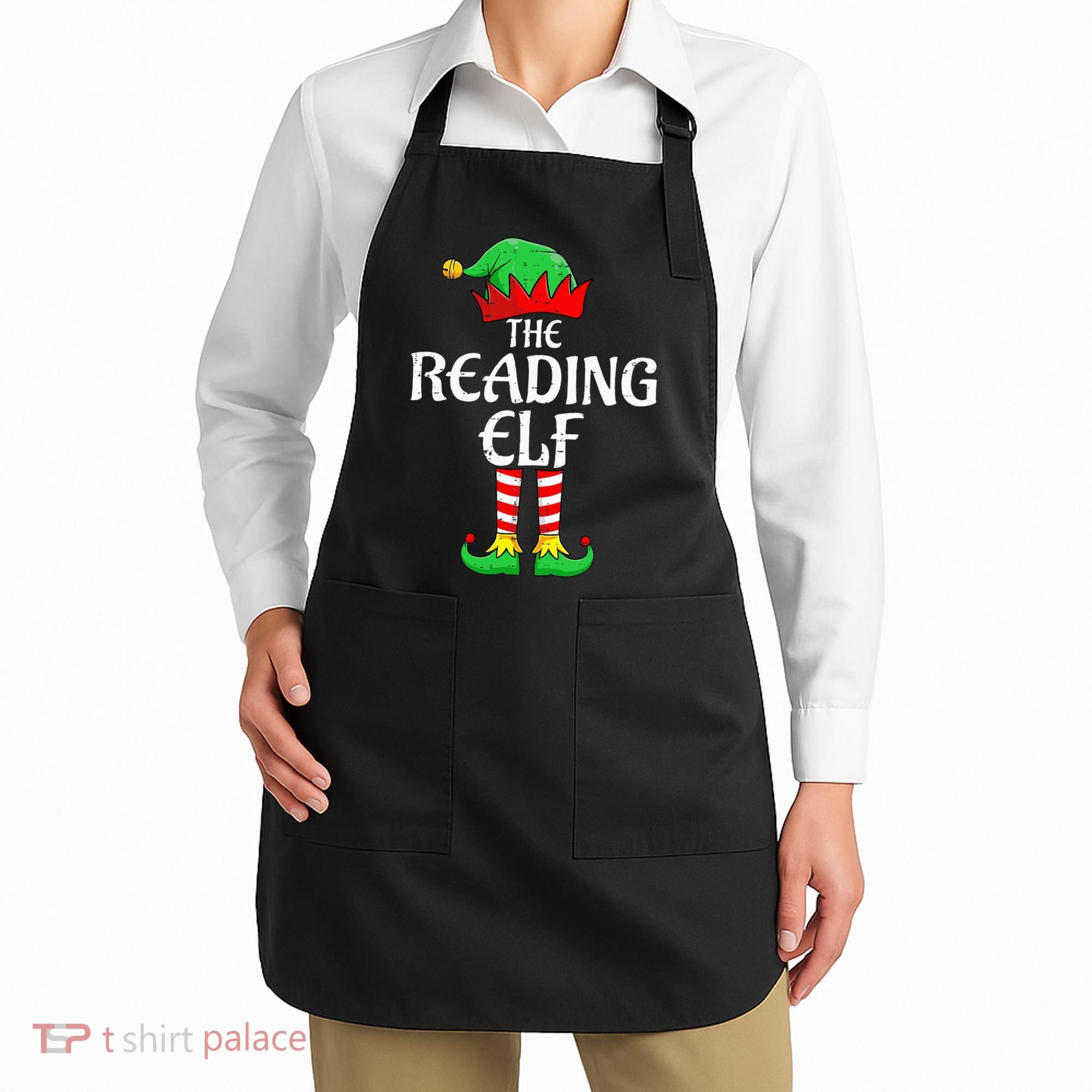 The Reading Elf Xmas Matching Christmas Family Pajama Apron