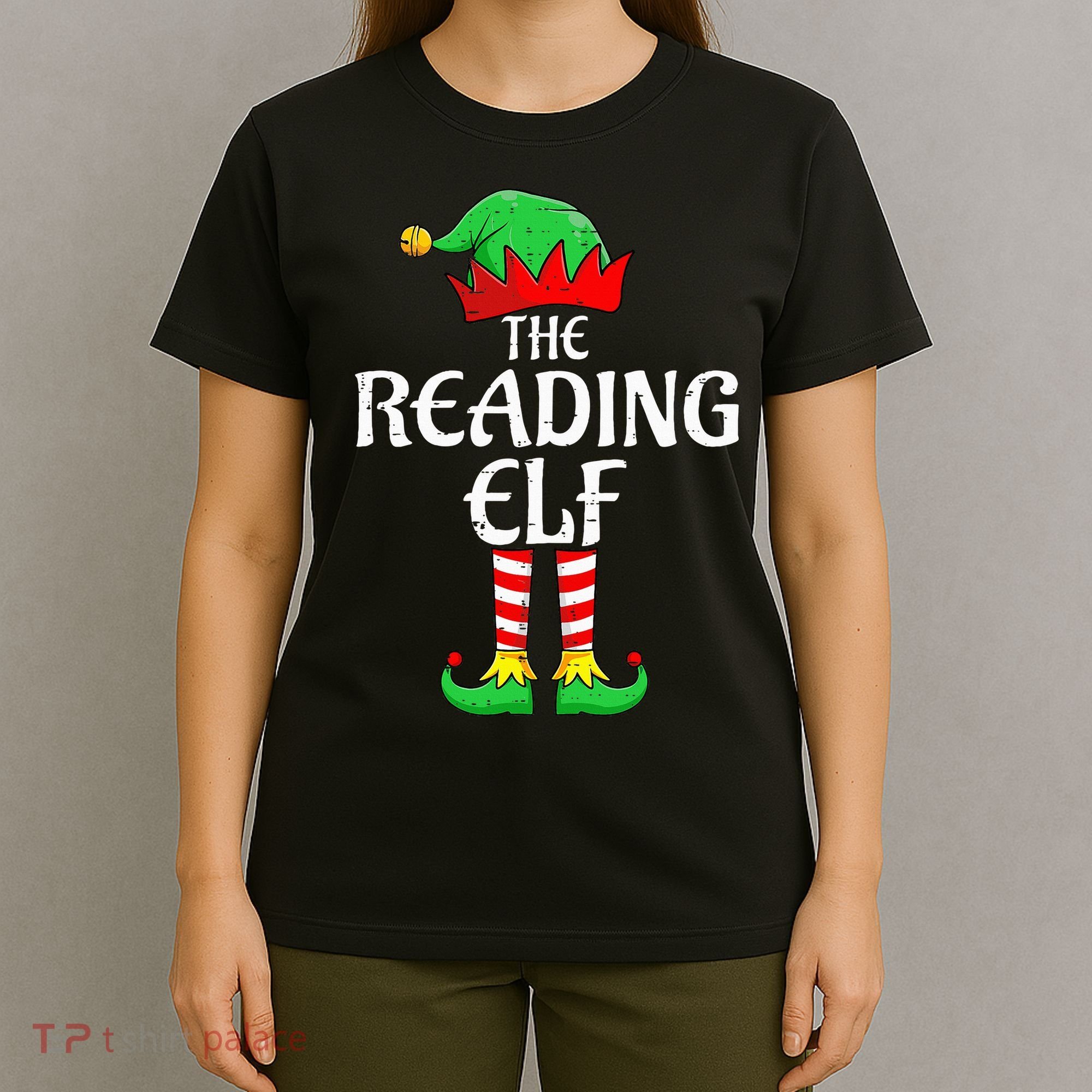 The Reading Elf Xmas Matching Christmas Family Pajama T-Shirt