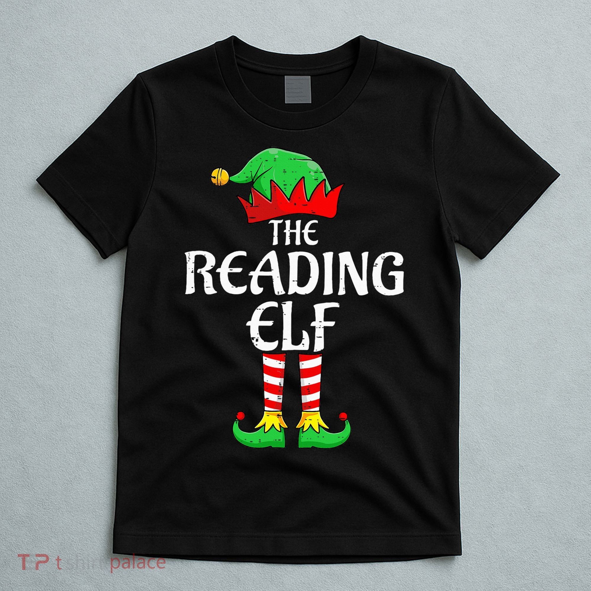 The Reading Elf Xmas Matching Christmas Family Pajama T-Shirt