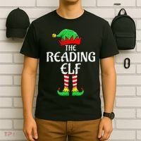 The Reading Elf Xmas Matching Christmas Family Pajama T-Shirt thumb 6