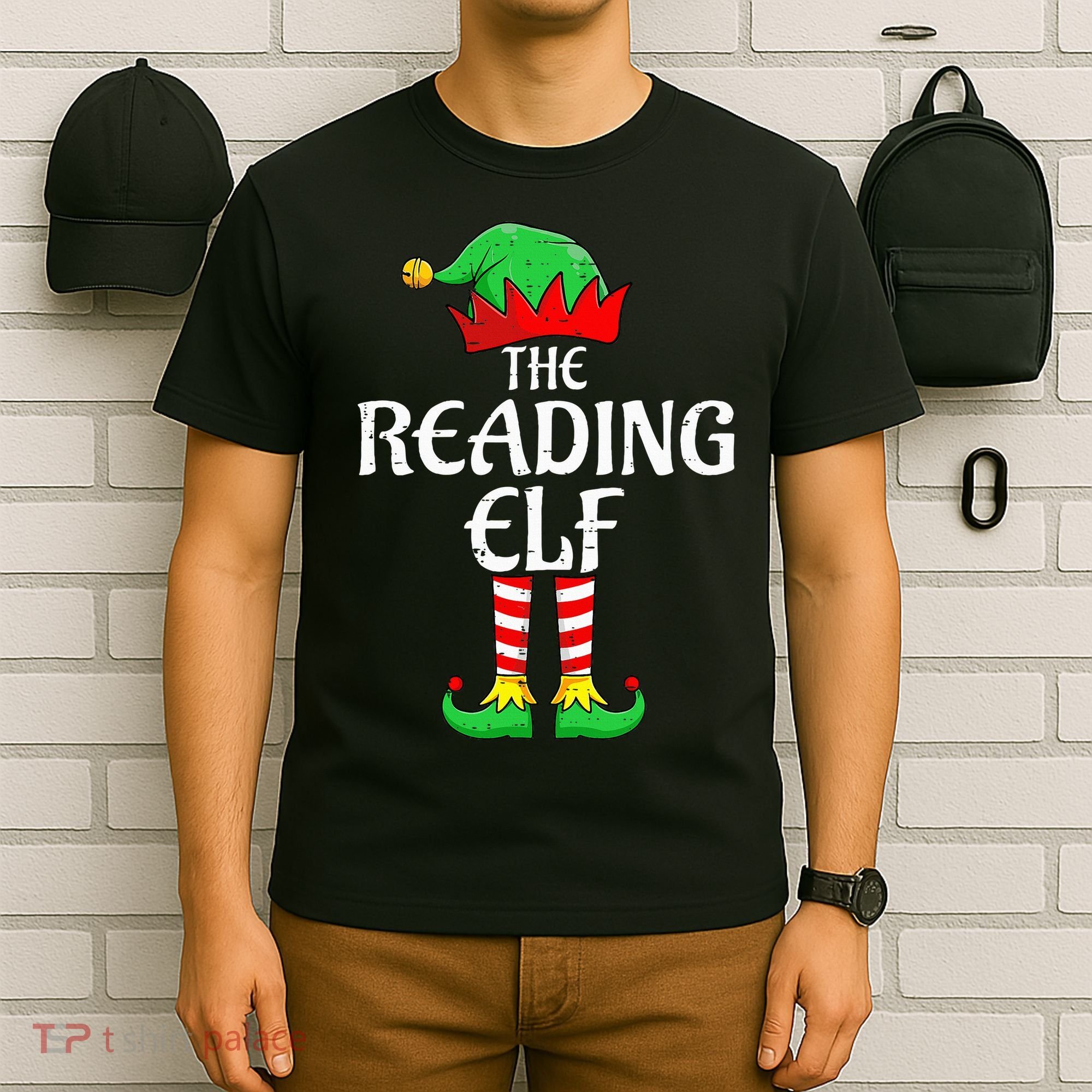 The Reading Elf Xmas Matching Christmas Family Pajama T-Shirt
