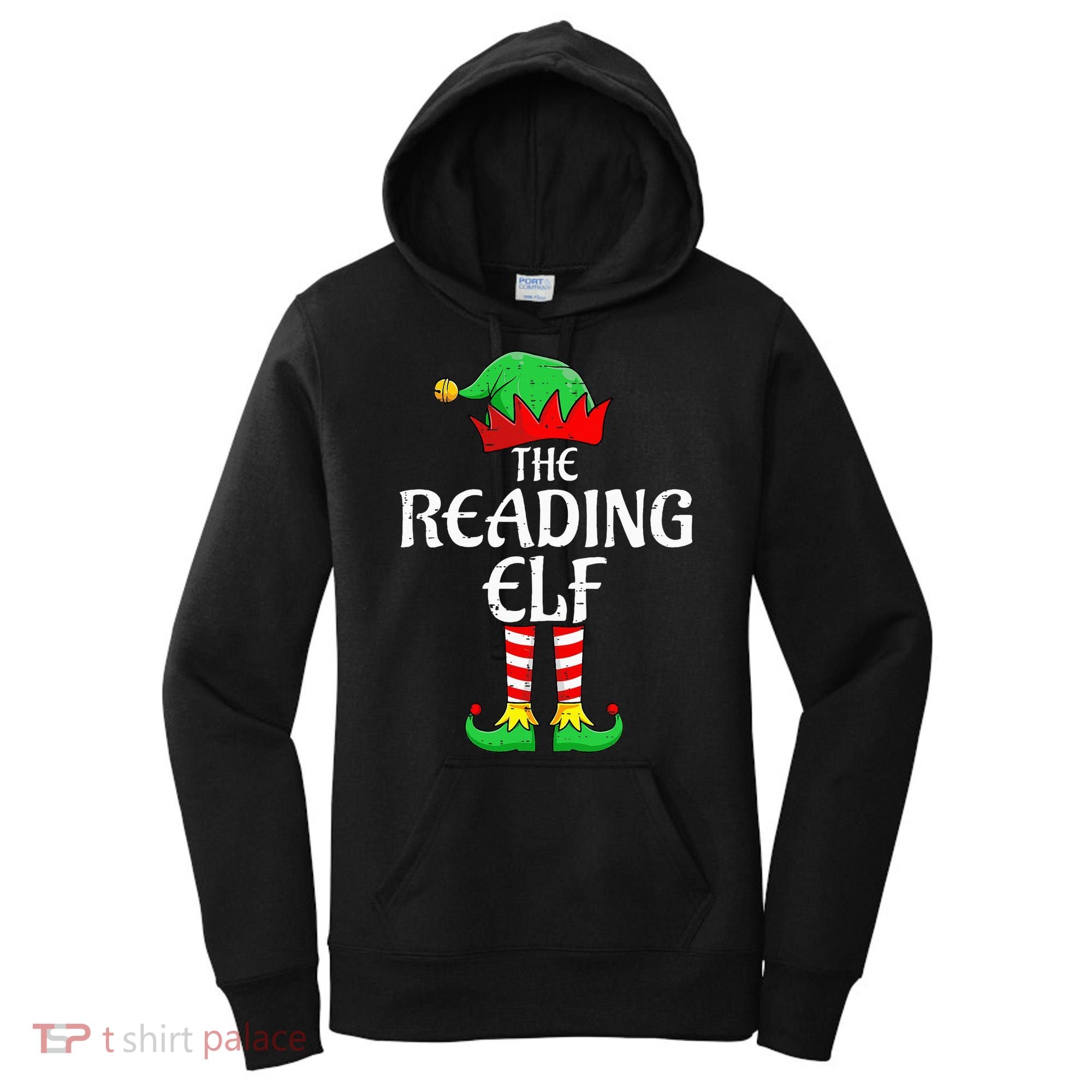 The Reading Elf Xmas Matching Christmas Family Pajama Women's Hoodie