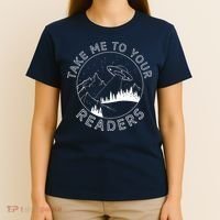 Take Reading English Teacher Library Alien Space T-Shirt thumb 4