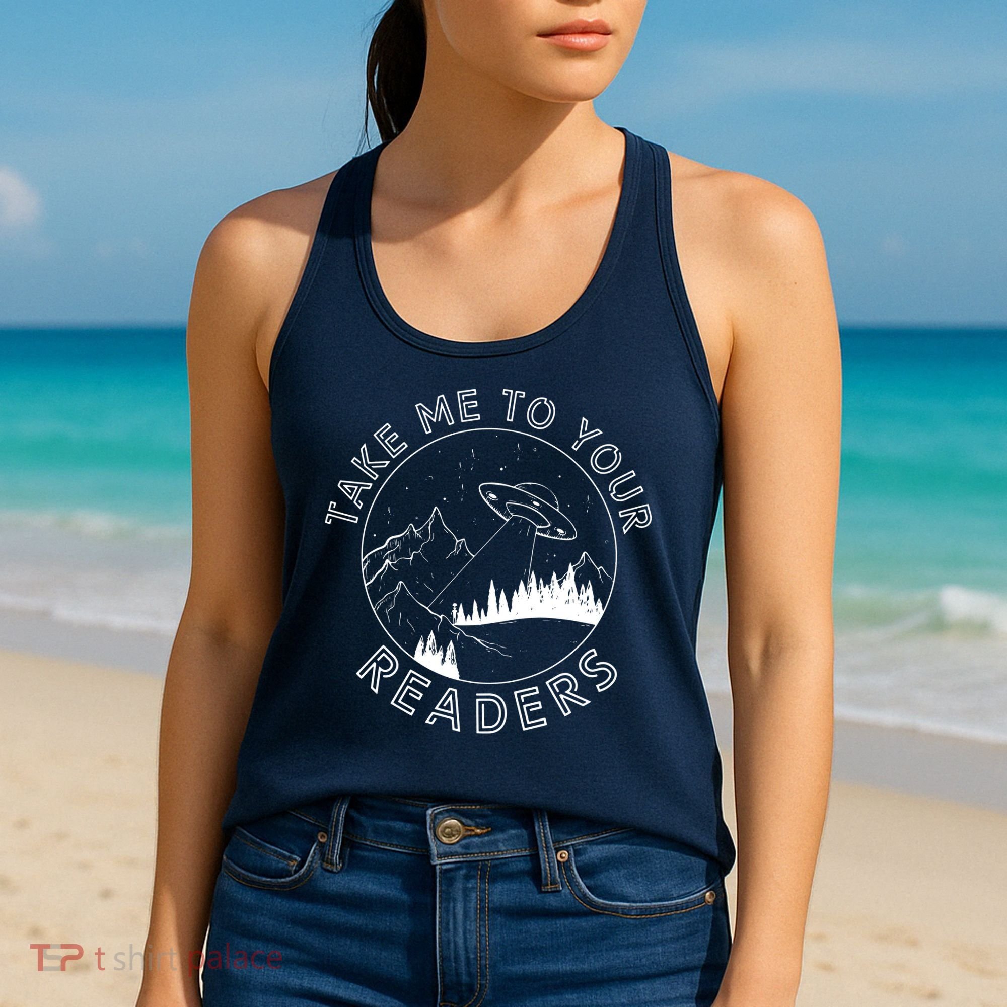 Take Reading English Teacher Library Alien Space Women's Tank Top