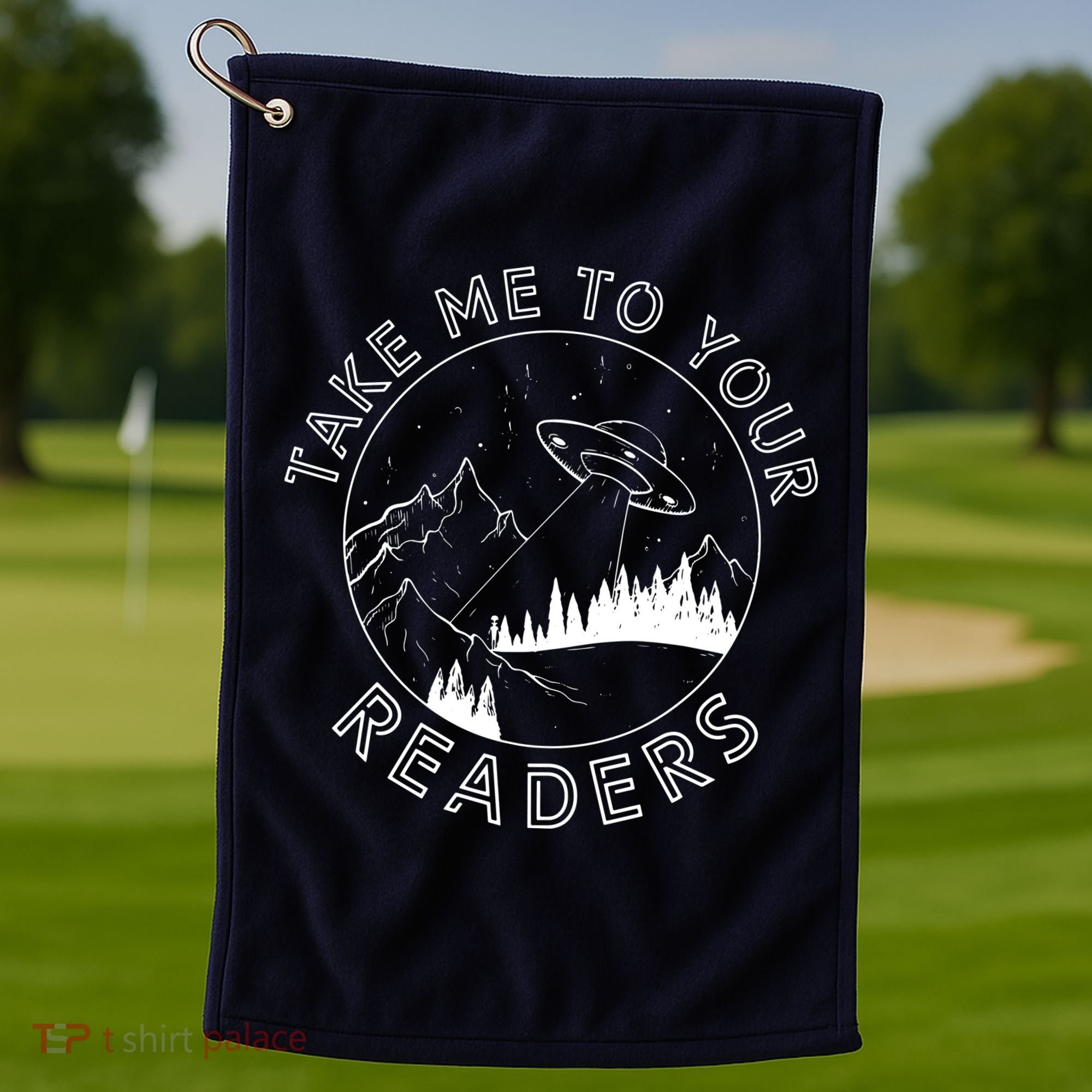 Take Reading English Teacher Library Alien Space Golf Towel