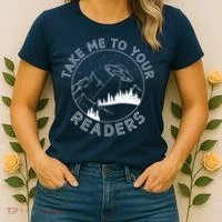 Take Reading English Teacher Library Alien Space Women's T-Shirt thumb 2