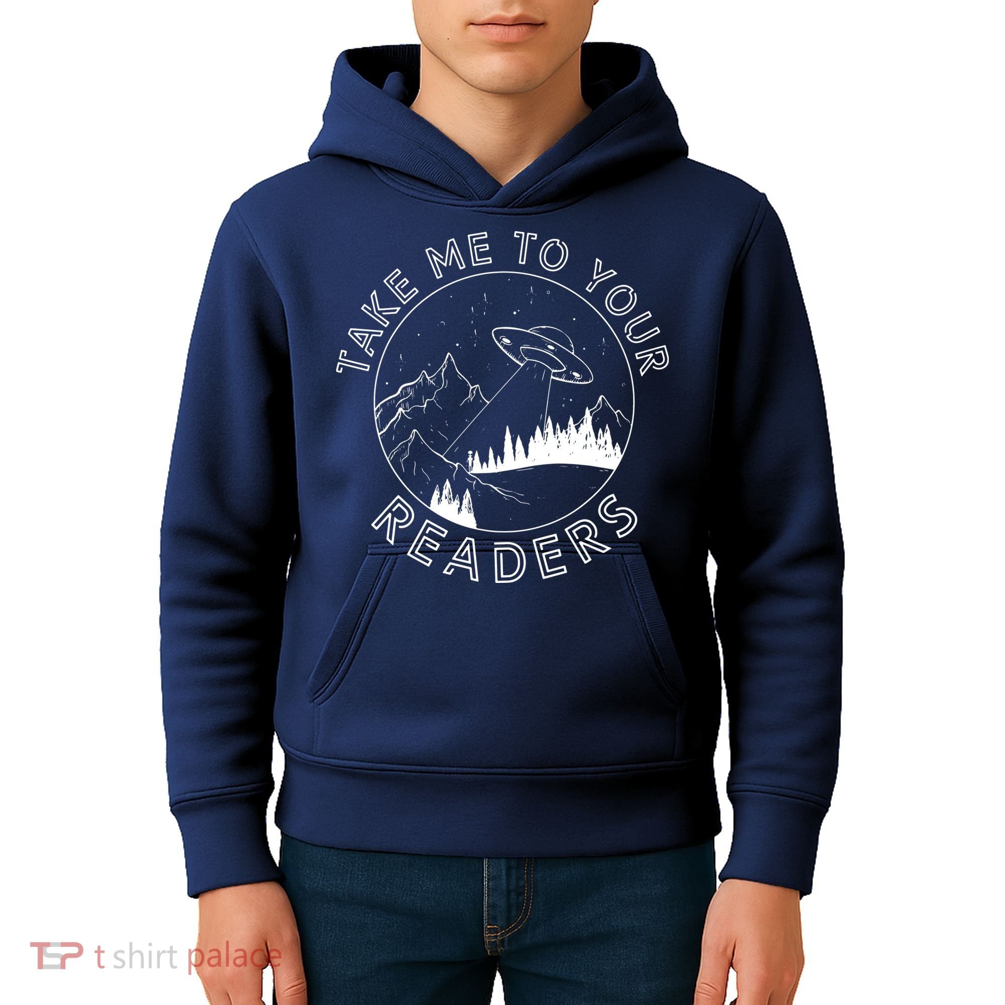 Take Reading English Teacher Library Alien Space Kids Hoodie