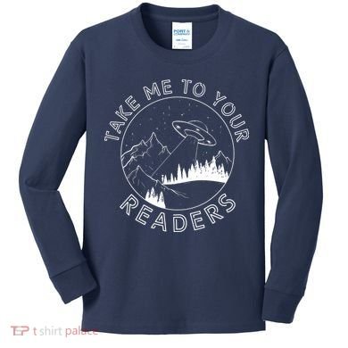 Take Reading English Teacher Library Alien Space Kids Long Sleeve Shirt