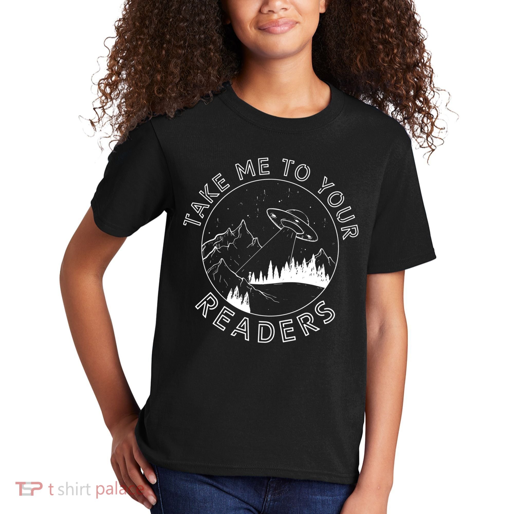 Take Reading English Teacher Library Alien Space Kids T-Shirt