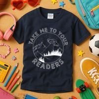 Take Reading English Teacher Library Alien Space Kids T-Shirt thumb 3