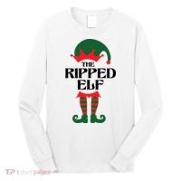 The Ripped Elf Funny Family Matching Christmas Long Sleeve Shirt thumb 0