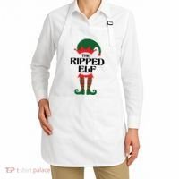 The Ripped Elf Funny Family Matching Christmas Apron thumb 2